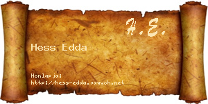 Hess Edda névjegykártya